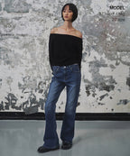 MUSINSA STANDARD WOMAN MUSINSA STANDARD WOMAN Women's Slim Flare Denim Pants [Medium Indigo]