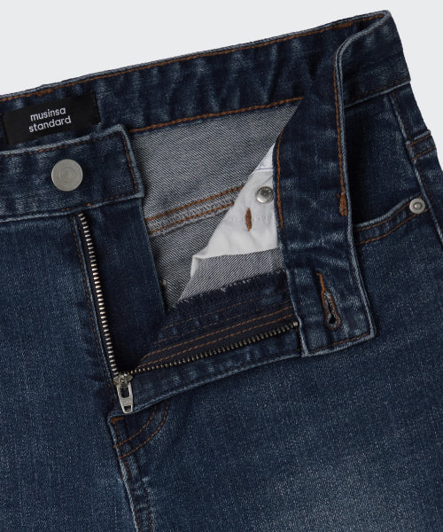 MUSINSA STANDARD WOMAN MUSINSA STANDARD WOMAN Women's Slim Flare Denim Pants [Medium Indigo]