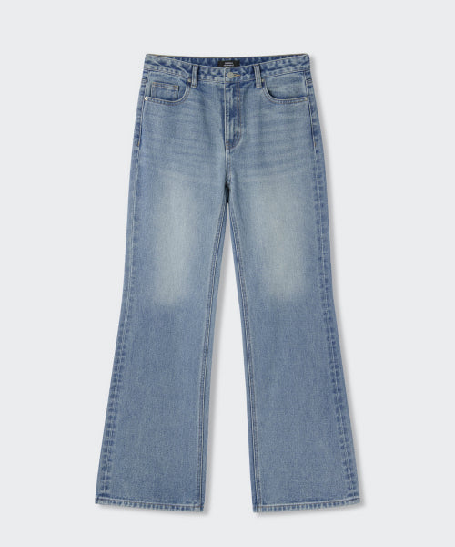 MUSINSA STANDARD WOMAN MUSINSA STANDARD WOMAN Denim Loose Flare Pants (Light Indigo)
