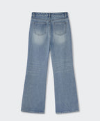 MUSINSA STANDARD WOMAN MUSINSA STANDARD WOMAN Denim Loose Flare Pants (Light Indigo)