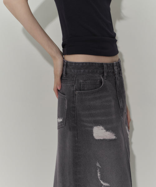 MUSINSA STANDARD WOMAN MUSINSA STANDARD WOMAN Maxi Skirt Charcoal Gray
