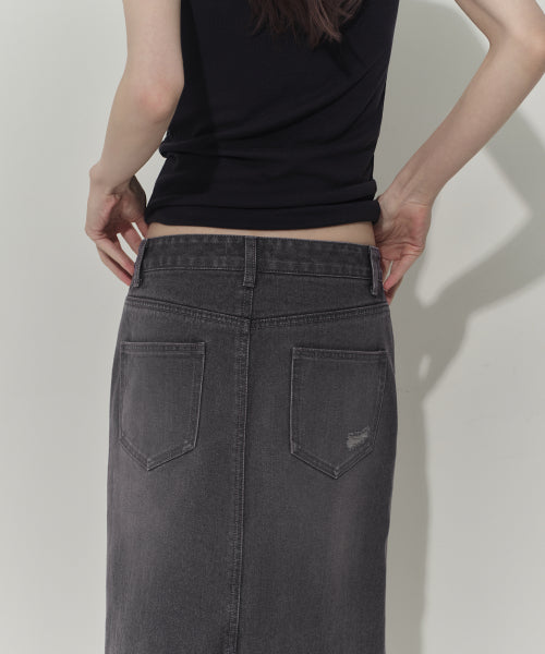 MUSINSA STANDARD WOMAN MUSINSA STANDARD WOMAN Maxi Skirt Charcoal Gray