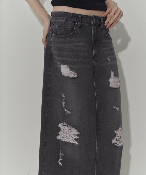 MUSINSA STANDARD WOMAN MUSINSA STANDARD WOMAN Maxi Skirt Charcoal Gray