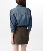 MUSINSA STANDARD WOMAN MUSINSA STANDARD WOMAN Women's Denim Western Shirt [Medium Indigo]