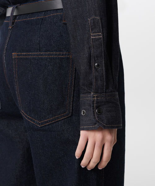 MUSINSA STANDARD WOMAN MUSINSA STANDARD WOMAN Denim Western Shirt Deep Indigo
