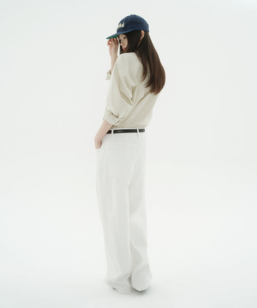 MUSINSA STANDARD WOMAN MUSINSA STANDARD WOMAN Cotton Extra Wide Pants (Cream)