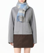 MUSINSA STANDARD WOMAN MUSINSA STANDARD WOMAN Women's Essential Check Muffler [Ivory/Sky Blue]