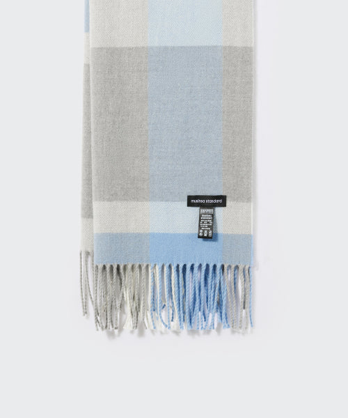 MUSINSA STANDARD WOMAN MUSINSA STANDARD WOMAN Women's Essential Check Muffler [Ivory/Sky Blue]