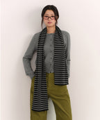 MUSINSA STANDARD WOMAN MUSINSA STANDARD WOMAN Women's Striped Knit Muffler (Size: One Size)