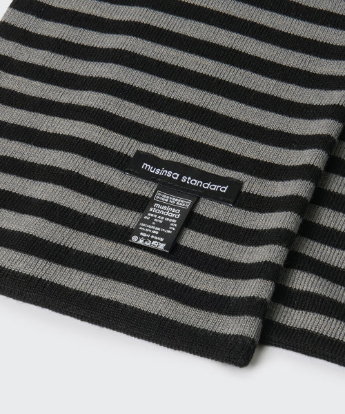MUSINSA STANDARD WOMAN MUSINSA STANDARD WOMAN Women's Striped Knit Muffler (Size: One Size)