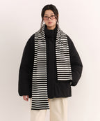 MUSINSA STANDARD WOMAN MUSINSA STANDARD WOMAN Women's Striped Knit Muffler (Size: One Size)