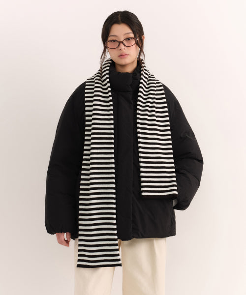MUSINSA STANDARD WOMAN MUSINSA STANDARD WOMAN Women's Striped Knit Muffler (Size: One Size)