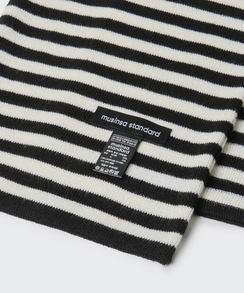 MUSINSA STANDARD WOMAN MUSINSA STANDARD WOMAN Women's Striped Knit Muffler (Size: One Size)