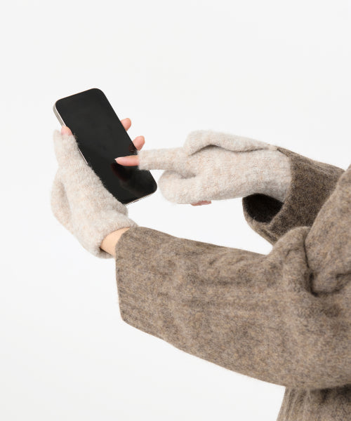 MUSINSA STANDARD WOMAN MUSINSA STANDARD WOMAN Women's Boucle Mitten Knit Gloves [Oatmeal]