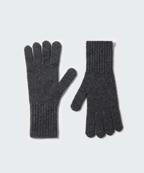 MUSINSA STANDARD WOMAN MUSINSA STANDARD WOMAN Women's Layered Finger Hole Knit Gloves Charcoal Gray