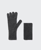 MUSINSA STANDARD WOMAN MUSINSA STANDARD WOMAN Women's Layered Finger Hole Knit Gloves Charcoal Gray