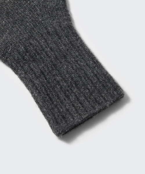 MUSINSA STANDARD WOMAN MUSINSA STANDARD WOMAN Women's Layered Finger Hole Knit Gloves Charcoal Gray