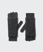 MUSINSA STANDARD WOMAN MUSINSA STANDARD WOMAN Women's Layered Finger Hole Knit Gloves Charcoal Gray
