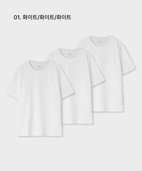 MUSINSA STANDARD WOMAN MUSINSA STANDARD WOMAN Women's Basic Crew Neck T-Shirt 3 Pack