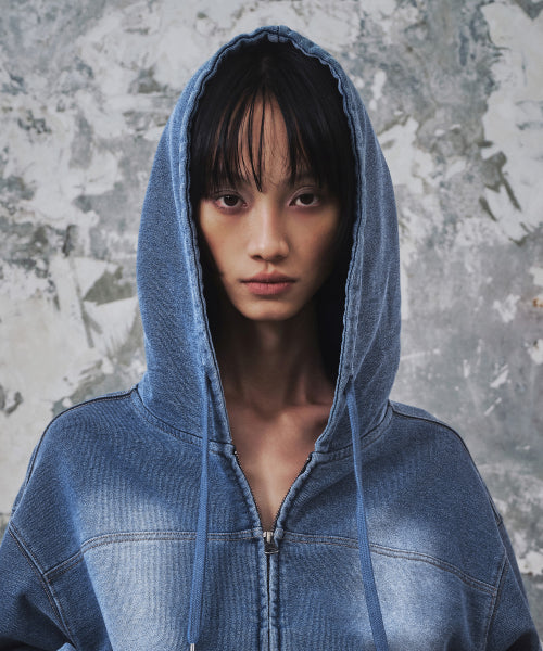 MUSINSA STANDARD WOMAN MUSINSA STANDARD WOMAN Hoodie Zip-up [Blue Gray]