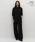MUSINSA STANDARD WOMAN MUSINSA STANDARD WOMAN Oversized Wool Like Shirt (Black)