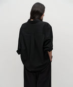 MUSINSA STANDARD WOMAN MUSINSA STANDARD WOMAN Oversized Wool Like Shirt (Black)