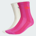 ADIDAS ADIDAS Striped Crew Socks 2P - Pink: White