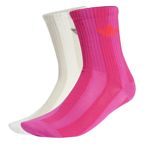 ADIDAS ADIDAS Striped Crew Socks 2P - Pink: White