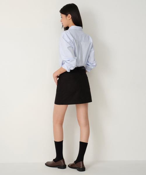 MUSINSA STANDARD WOMAN MUSINSA STANDARD WOMAN Women's Synthetic Suede Mini Skirt [Black]