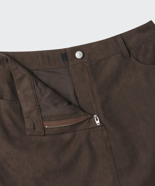 MUSINSA STANDARD WOMAN MUSINSA STANDARD WOMAN Synthetic Suede Mini Skirt (Brown)