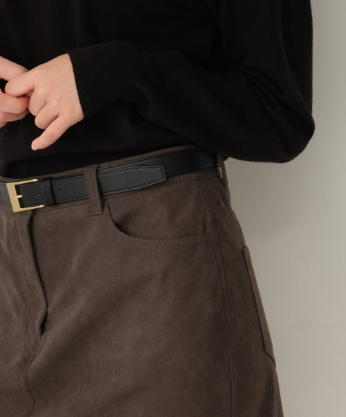 MUSINSA STANDARD WOMAN MUSINSA STANDARD WOMAN Synthetic Suede Mini Skirt (Brown)