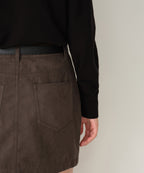 MUSINSA STANDARD WOMAN MUSINSA STANDARD WOMAN Synthetic Suede Mini Skirt (Brown)
