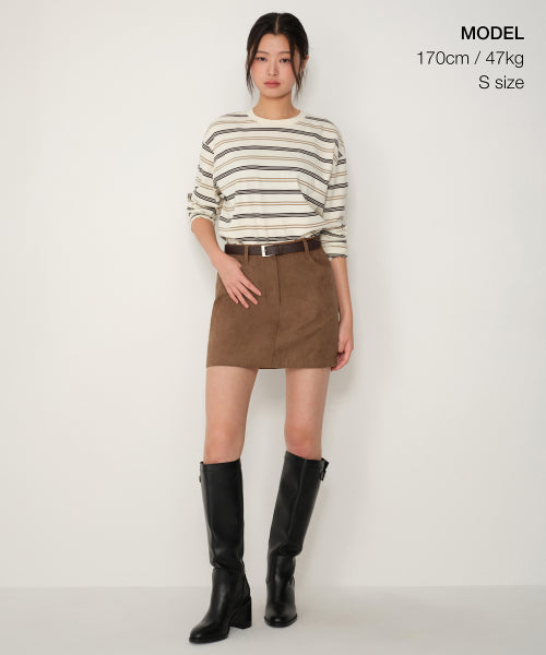 MUSINSA STANDARD WOMAN MUSINSA STANDARD WOMAN Women's Synthetic Suede Mini Skirt Light Brown