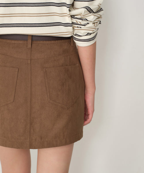 MUSINSA STANDARD WOMAN MUSINSA STANDARD WOMAN Women's Synthetic Suede Mini Skirt Light Brown