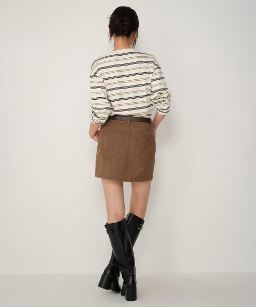 MUSINSA STANDARD WOMAN MUSINSA STANDARD WOMAN Women's Synthetic Suede Mini Skirt Light Brown