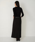 MUSINSA STANDARD WOMAN MUSINSA STANDARD WOMAN Synthetic Suede Maxi Skirt (Black)