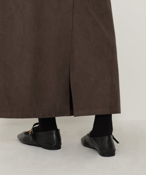 MUSINSA STANDARD WOMAN MUSINSA STANDARD WOMAN Synthetic Suede Maxi Skirt (Brown)
