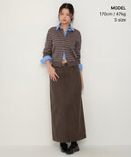 MUSINSA STANDARD WOMAN MUSINSA STANDARD WOMAN Synthetic Suede Maxi Skirt (Brown)