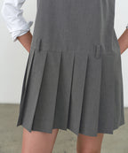 MUSINSA STANDARD WOMAN MUSINSA STANDARD WOMAN Women's Pleated Mini Dress (Melange Gray)