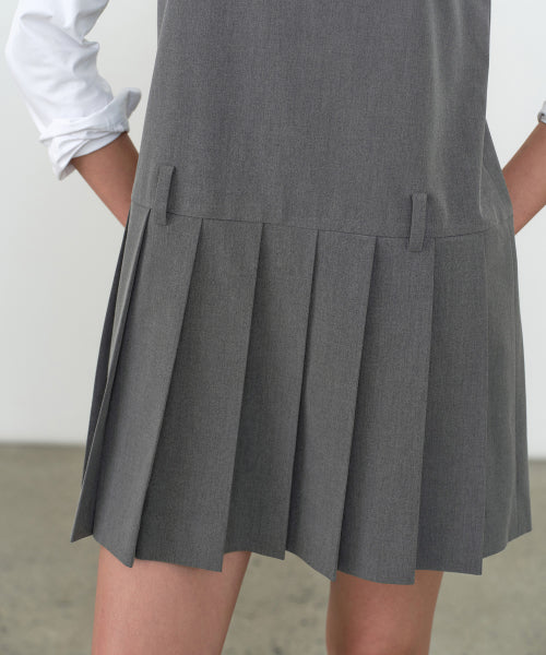 MUSINSA STANDARD WOMAN MUSINSA STANDARD WOMAN Women's Pleated Mini Dress (Melange Gray)