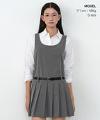MUSINSA STANDARD WOMAN MUSINSA STANDARD WOMAN Women's Pleated Mini Dress (Melange Gray)