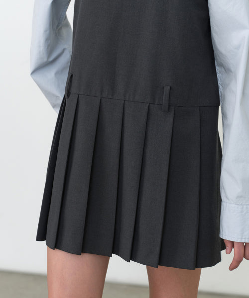 MUSINSA STANDARD WOMAN MUSINSA STANDARD WOMAN Women's Pleated Mini Dress (Gray)