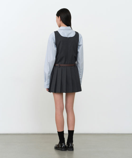 MUSINSA STANDARD WOMAN MUSINSA STANDARD WOMAN Women's Pleated Mini Dress (Gray)