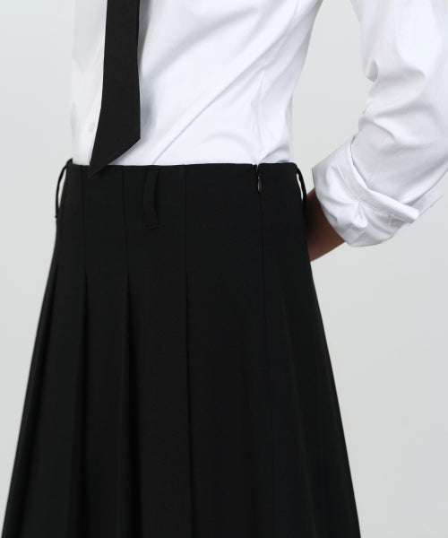 MUSINSA STANDARD WOMAN MUSINSA STANDARD WOMAN Pleated Knee Length Skirt Black