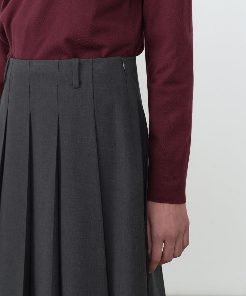 MUSINSA STANDARD WOMAN MUSINSA STANDARD WOMAN Pleated Knee Length Skirt Gray
