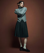 MUSINSA STANDARD WOMAN MUSINSA STANDARD WOMAN Pleated Knee Length Skirt Gray
