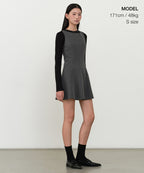 MUSINSA STANDARD WOMAN MUSINSA STANDARD WOMAN Women's Flare Mini Dress [Medium Gray]