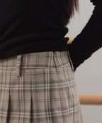 MUSINSA STANDARD WOMAN MUSINSA STANDARD WOMAN Women's Check Pleated Mini Skirt [Medium Gray]