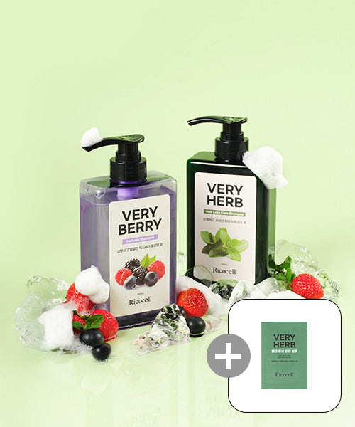 RICOCELL Lycocell Berry Herb Hair Loss Relief Shampoo + 10 10ml pouches of Ricocell Berry Herb Hair Loss Relief Shampoo
