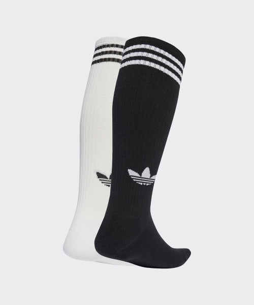 ADIDAS ADIDAS 3-Stripe Knee Socks 2P - White:Black